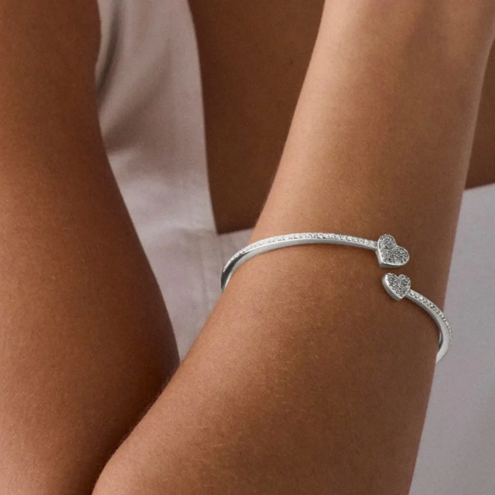 $58 Kate Spade Pave Heart Open Hinge Cuff Bracelet